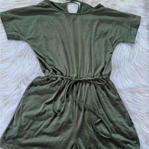 Green Short Sleeve Romper